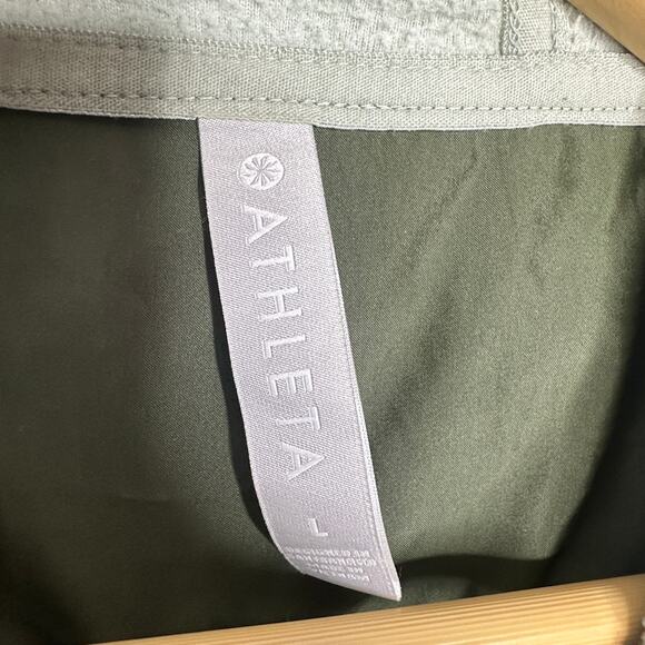 ATHLETA Zion Microfleece Half Zip Pullover Jacket Opal Green Sz L $108 {NN14} - Picture 5 of 6